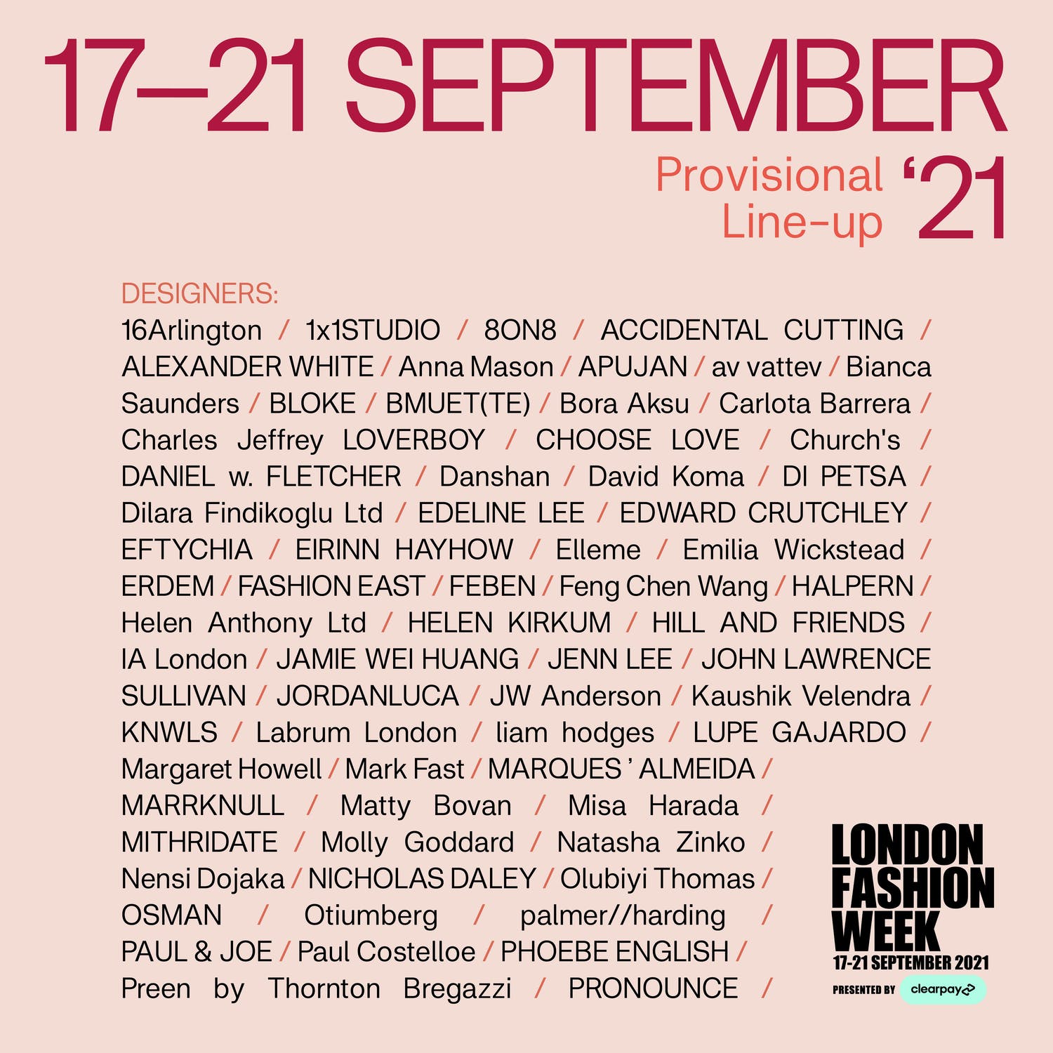 Tuần lễ thời trang London diễn ra từ ngày 17/9 đến 21/9